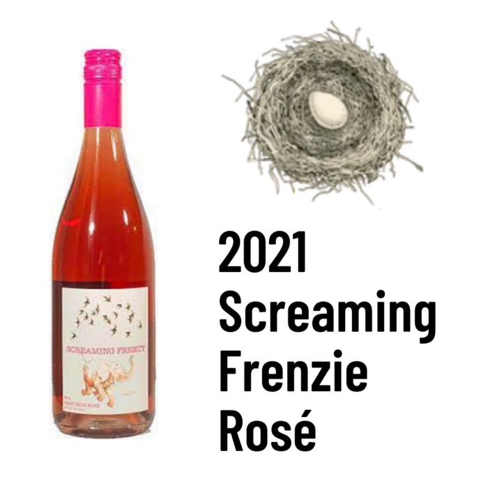 Bottle of 2021 Black Swift Vineyards Screaming Frenzy 2021 Rosé