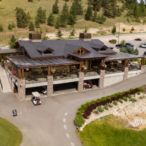 Arial view of the Clubhouse at Black Mountin Golf Club